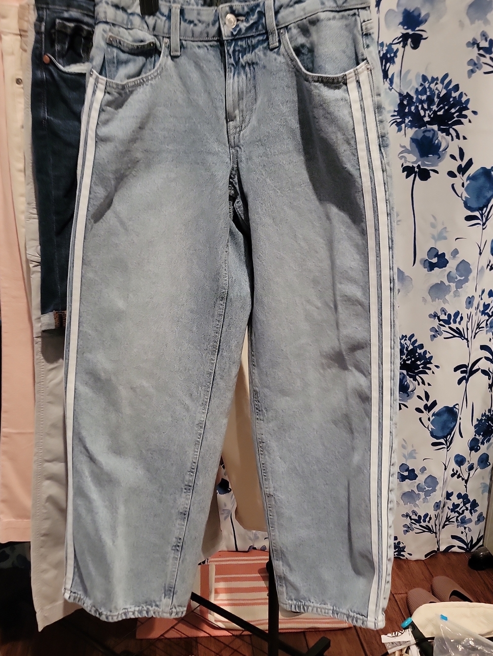 Light Blue Wide Leg Women's Side-Stripe Jeans Nwot 8